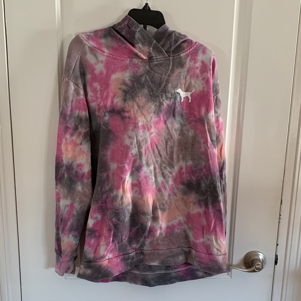 Rare PINK Victoria Secret Vibrant Tie-Dye Top with Dog Design
